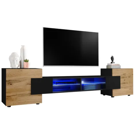 TV-Schrank Merano, Schwarz/Wotan - 5